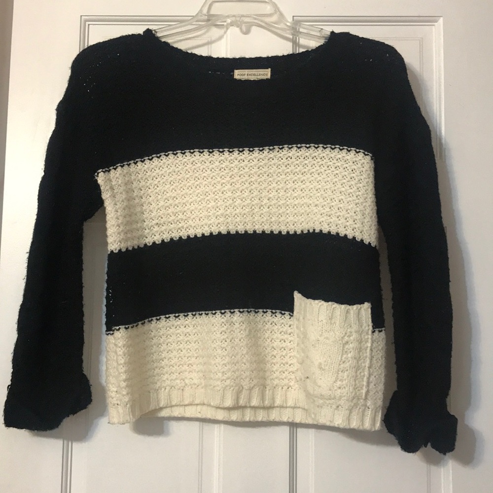 Black and white striped sweater